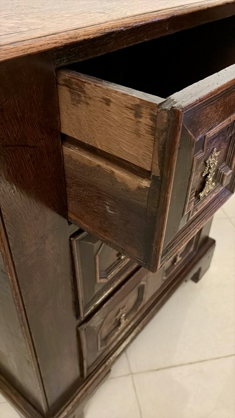 Superb Quality Antique 17th Century Jacobean Oak Geometric Chest of Drawers